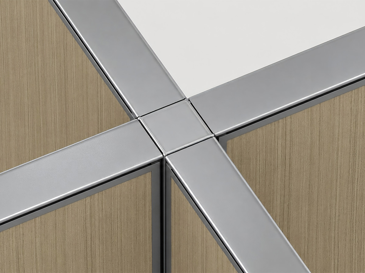 e30 call center cubicle with cross-shaped connecting component