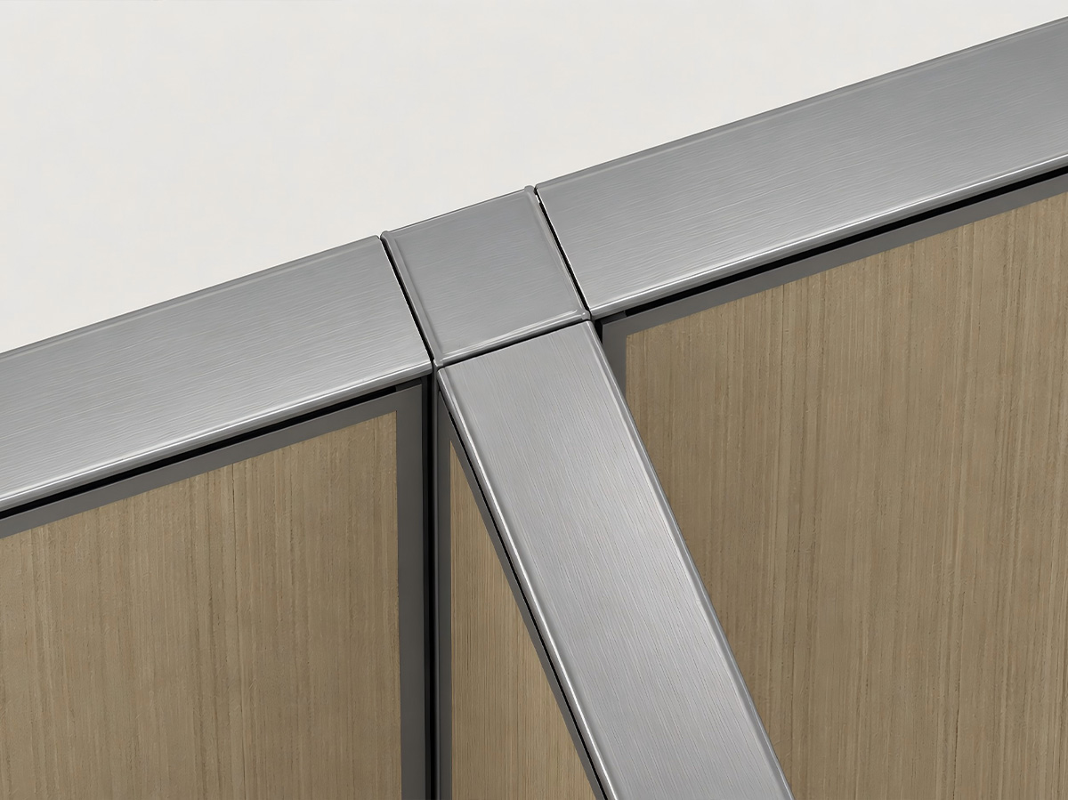 e30 call center cubicle with t-shaped connecting component