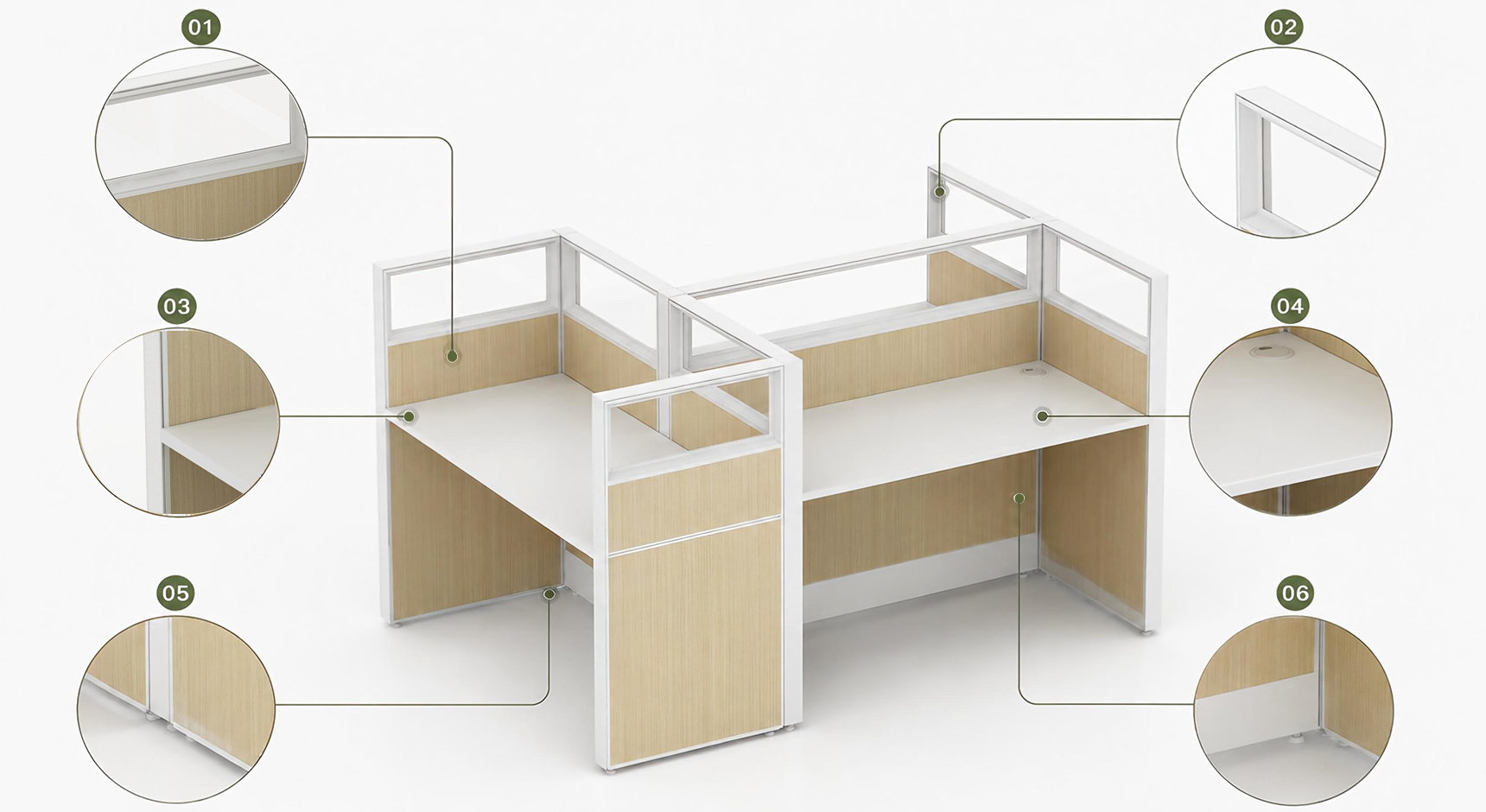 T Shape Cubicle Office Workstation assembly