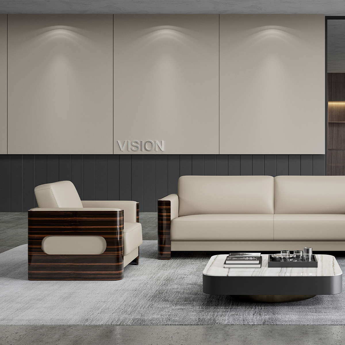 Harlow Wood Office Sofa-1