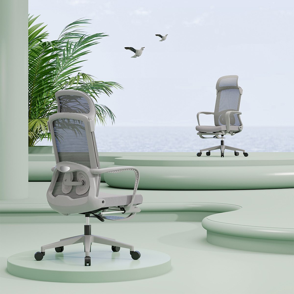 Iona Headrest Mesh Chair-1