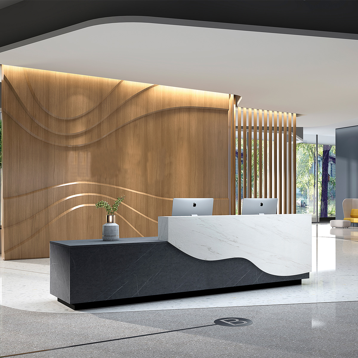 Wave Reception Desk-1
