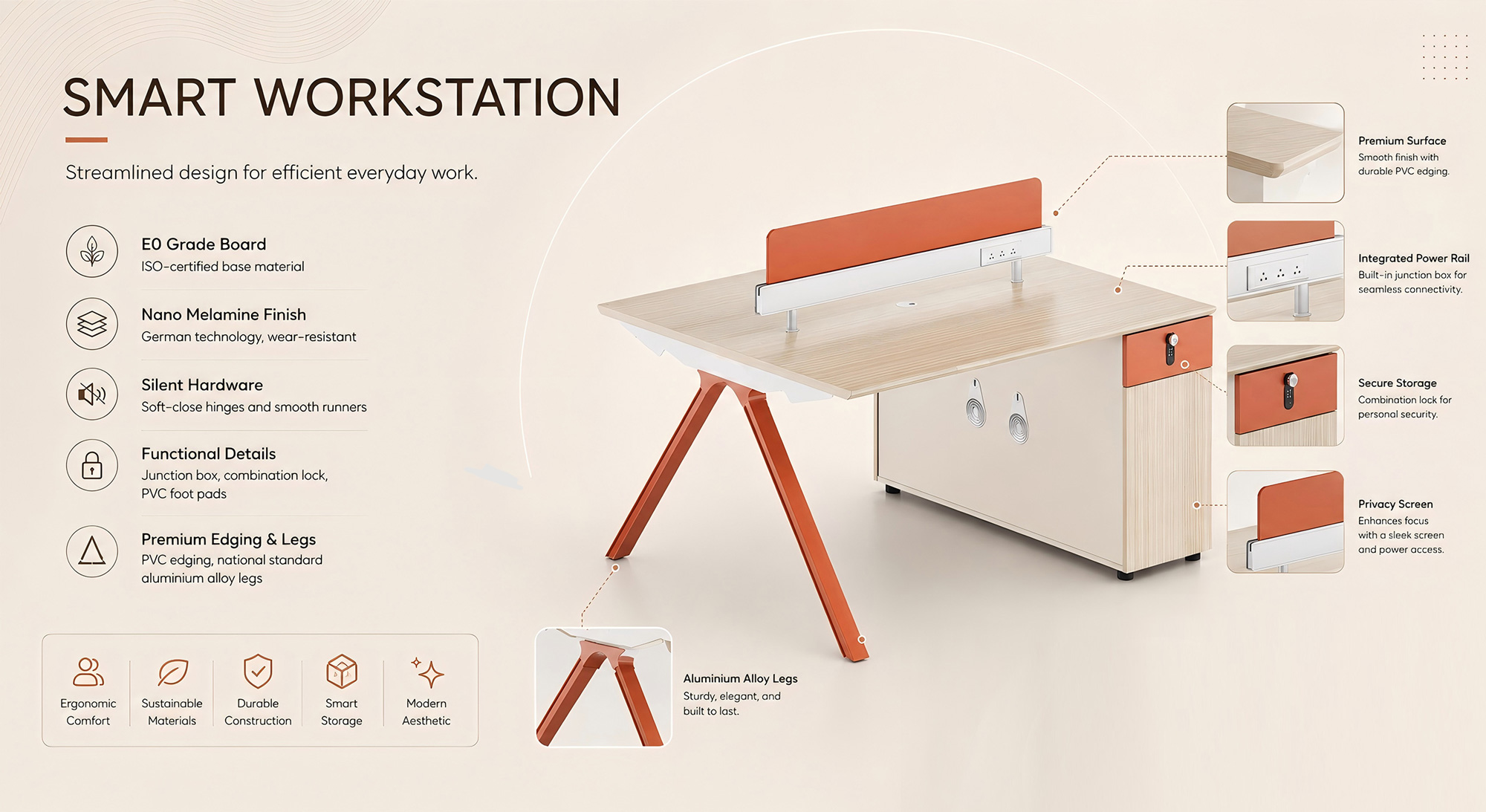 Sanqin Workstation Desk