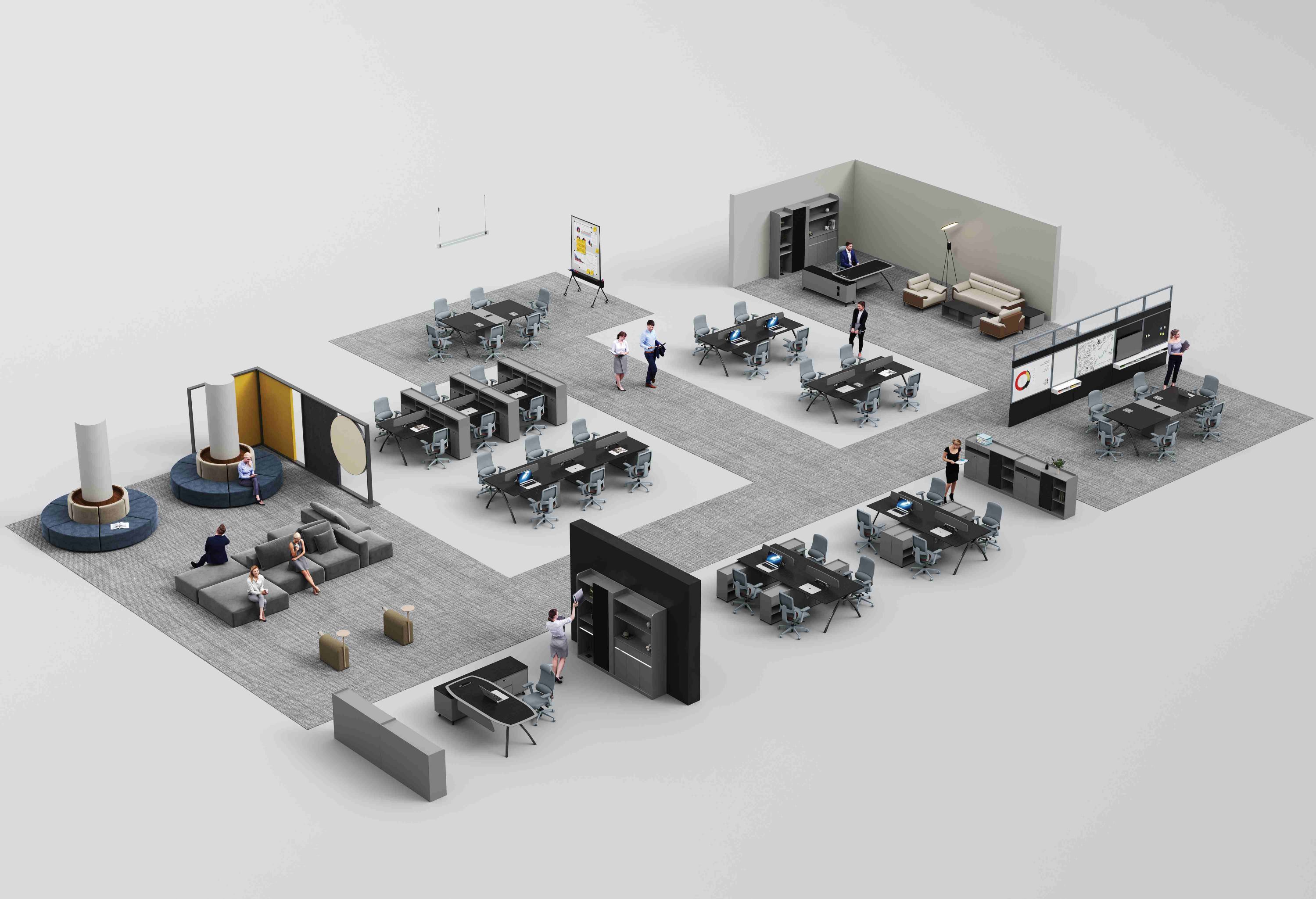 open-plan workspace